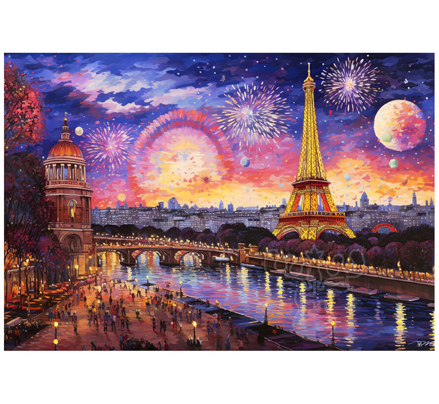 Bluebird Landscape In Pointillism Puzzle 1000pcs