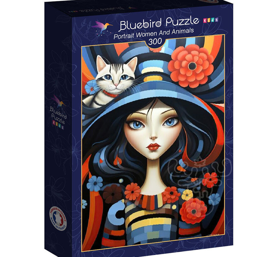 FINAL SALE Bluebird Portrait Women And Animals Puzzle 300pcs RETIRED