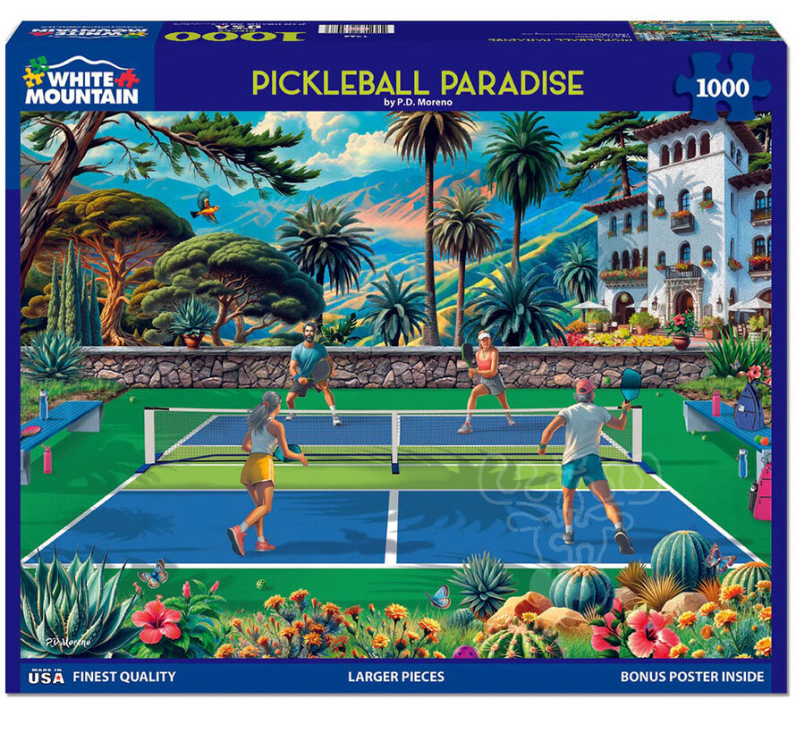 White Mountain Pickleball Paradise Puzzle 1000pcs