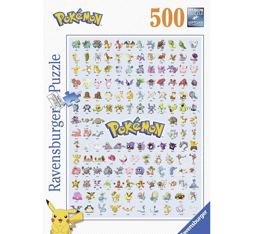 Ravensburger Pokémon: First generation Pokédex Puzzle 500pcs - Import