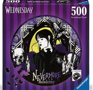 Ravensburger Ravensburger Wednesday "Nevermore Academy" Round Puzzle 500pcs - Import