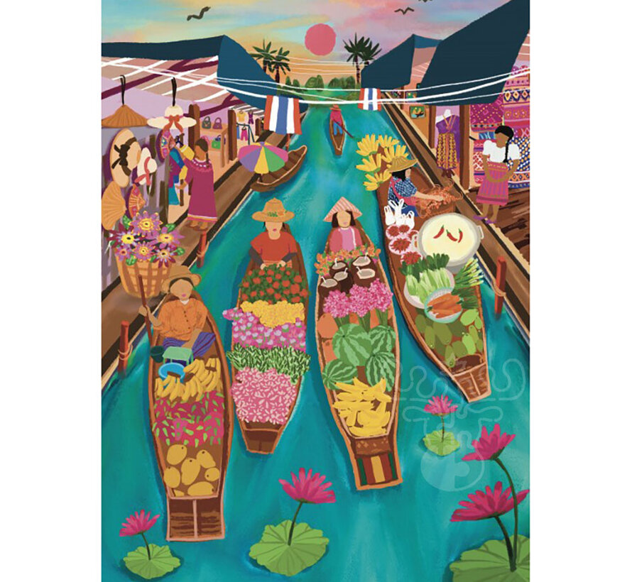 Pieces & Peace Floating Market Thailand Puzzle 1000pcs
