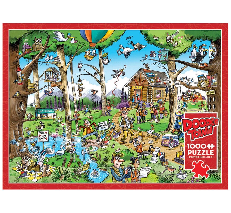 Cobble Hill DoodleTown: Birdwatcher's Paradise Puzzle 1000pcs