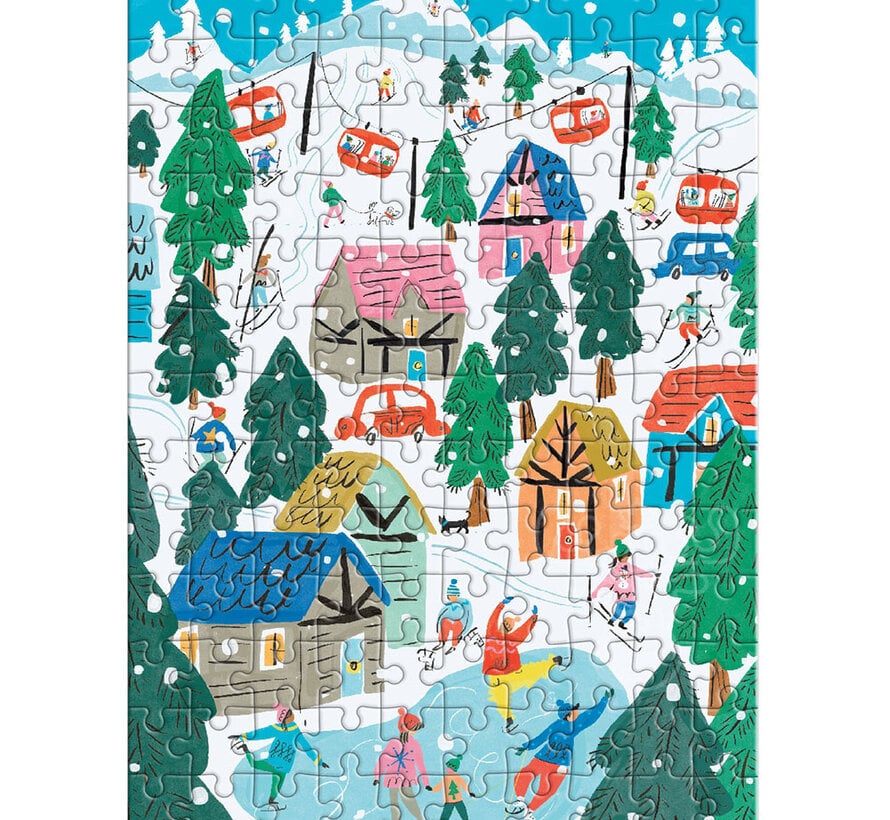 Galison Alpine Cottage Mini Puzzle 130pcs Ornament Box