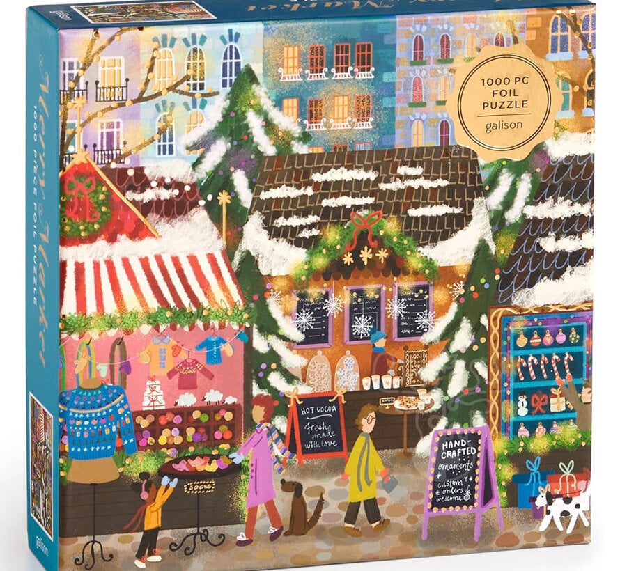 Galison Joy Laforme Merry Market Foil Puzzle 1000pcs