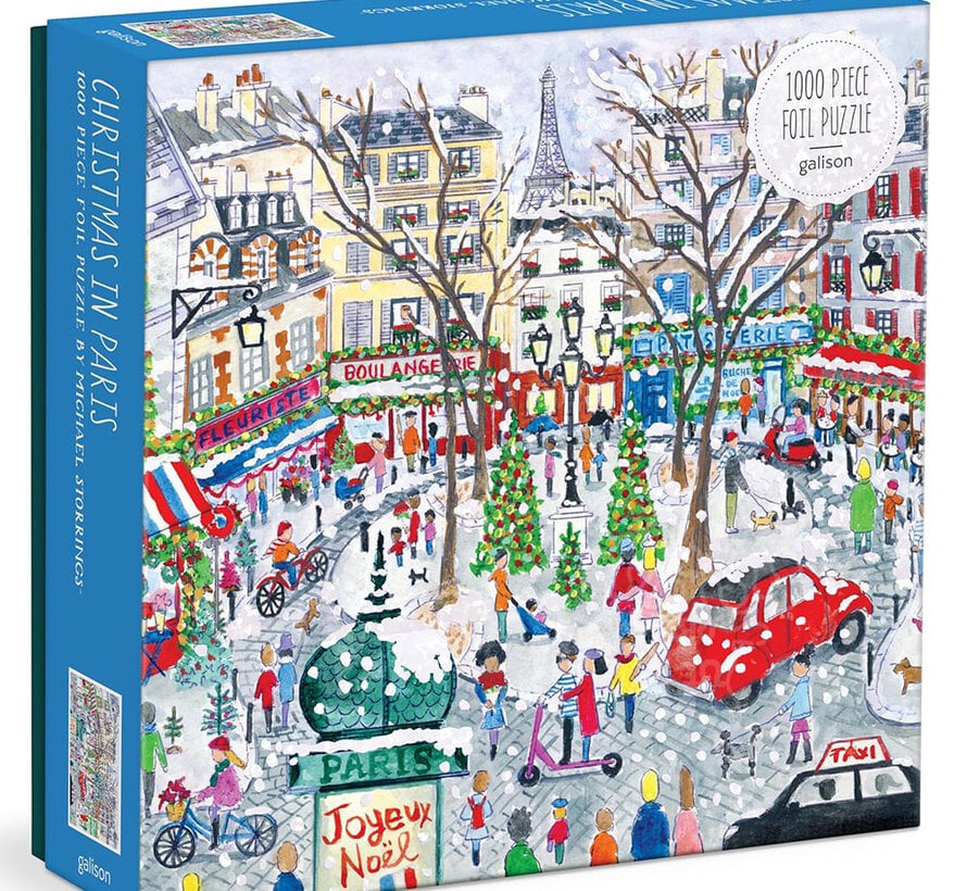 Galison Michael Storrings Christmas in Paris Foil Puzzle 1000pcs