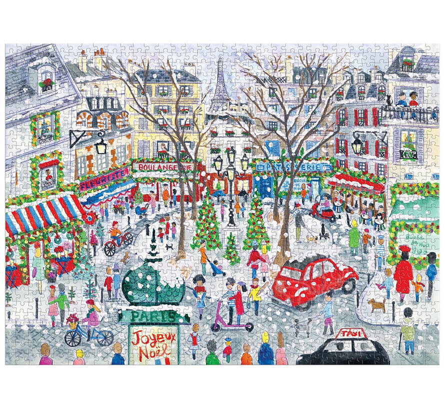 Galison Michael Storrings Christmas in Paris Foil Puzzle 1000pcs