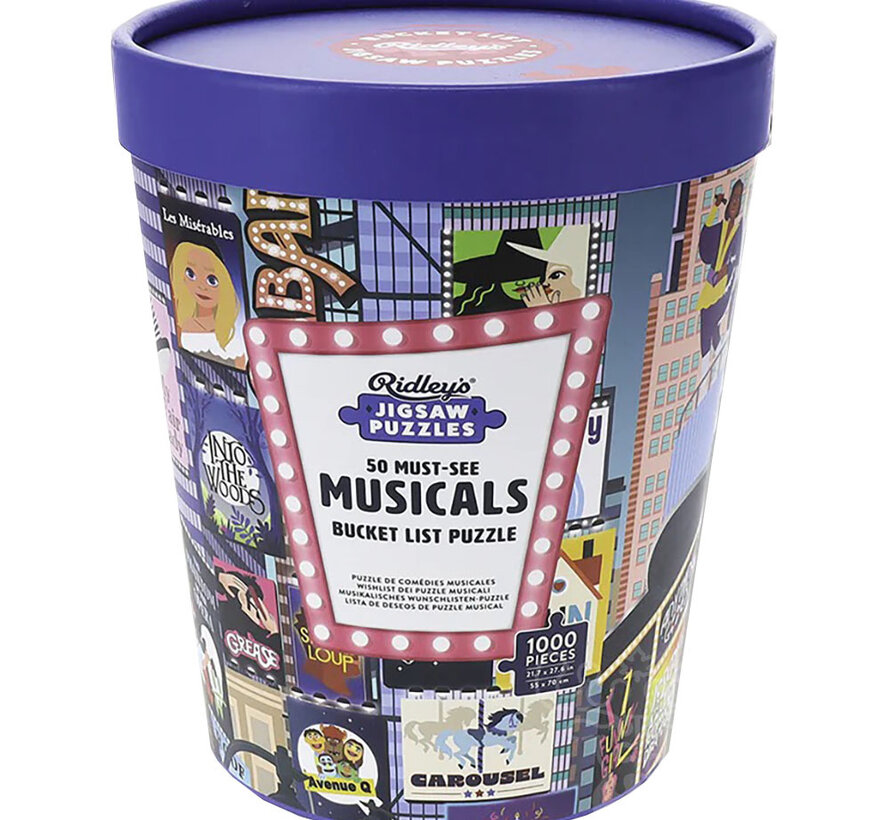 Ridley's 50 Must-See Musicals Bucket List Puzzle 1000pcs