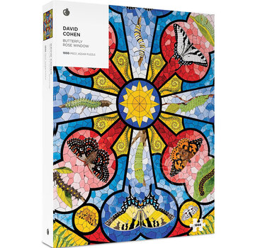 Pomegranate Pomegranate Cohen, David: Butterfly Rose Window Puzzle 1000pcs