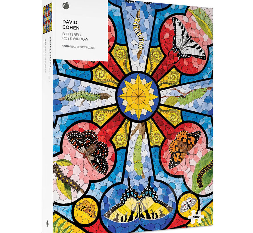 Pomegranate Cohen, David: Butterfly Rose Window Puzzle 1000pcs