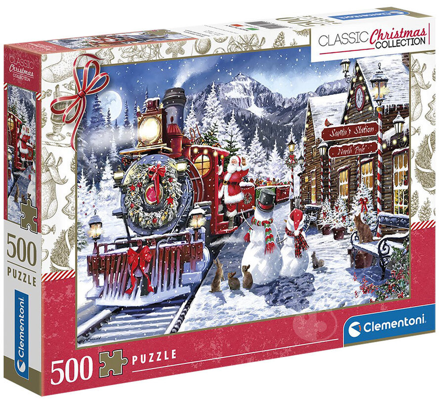 Clementoni Train Station with Snowmen Puzzle 500pcs - ORIGINAL BOX SIZE