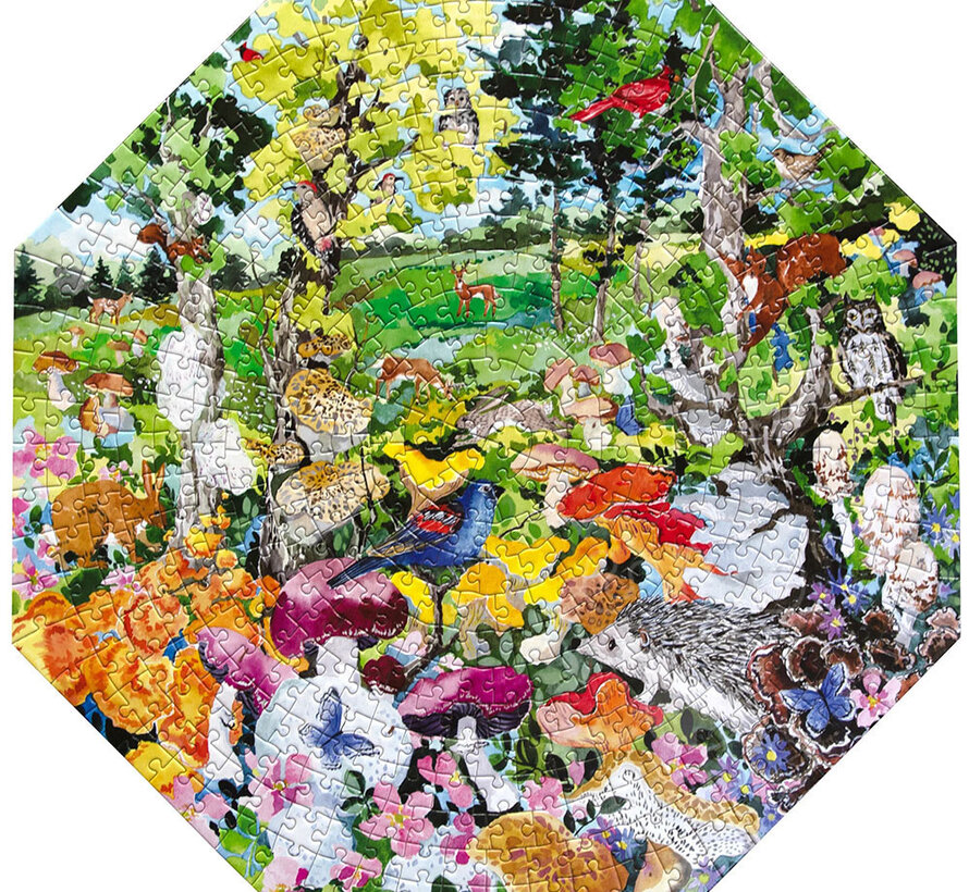 FINAL SALE eeBoo Edible Mushrooms Octagon Puzzle 500pcs