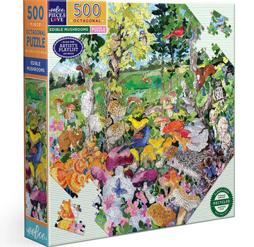 EeBoo FINAL SALE eeBoo Edible Mushrooms Octagon Puzzle 500pcs