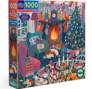 EeBoo eeBoo English Cottage Christmas Puzzle 1000pcs