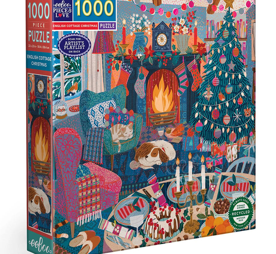 eeBoo English Cottage Christmas Puzzle 1000pcs