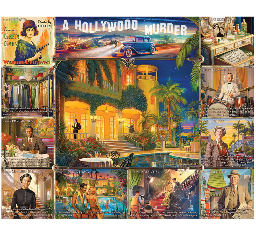 White Mountain Hollywood Murder-Mystery Puzzle 1000pcs