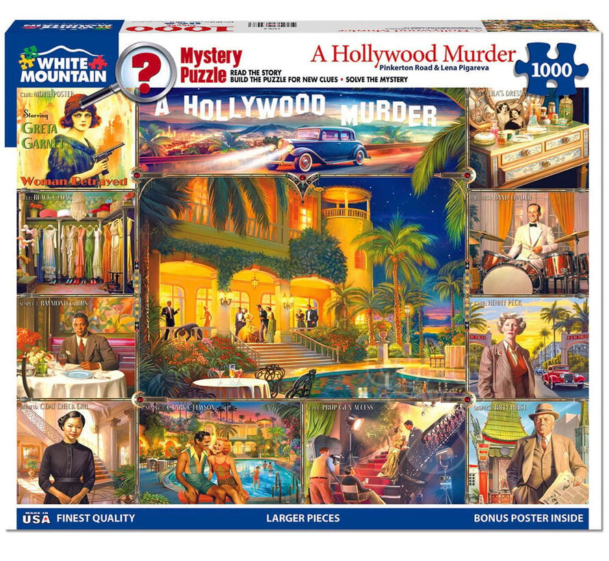 White Mountain Hollywood Murder-Mystery Puzzle 1000pcs