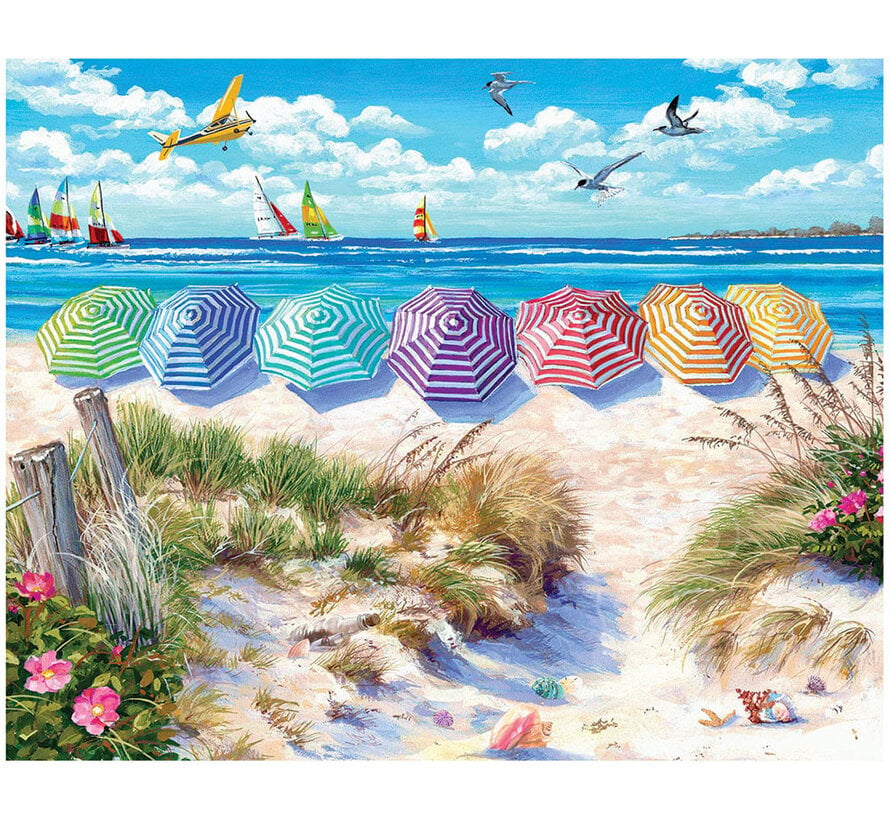 White Mountain Rainbow Umbrellas Puzzle 1000pcs