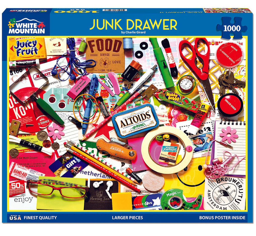 White Mountain Junk Drawer Puzzle 1000pcs