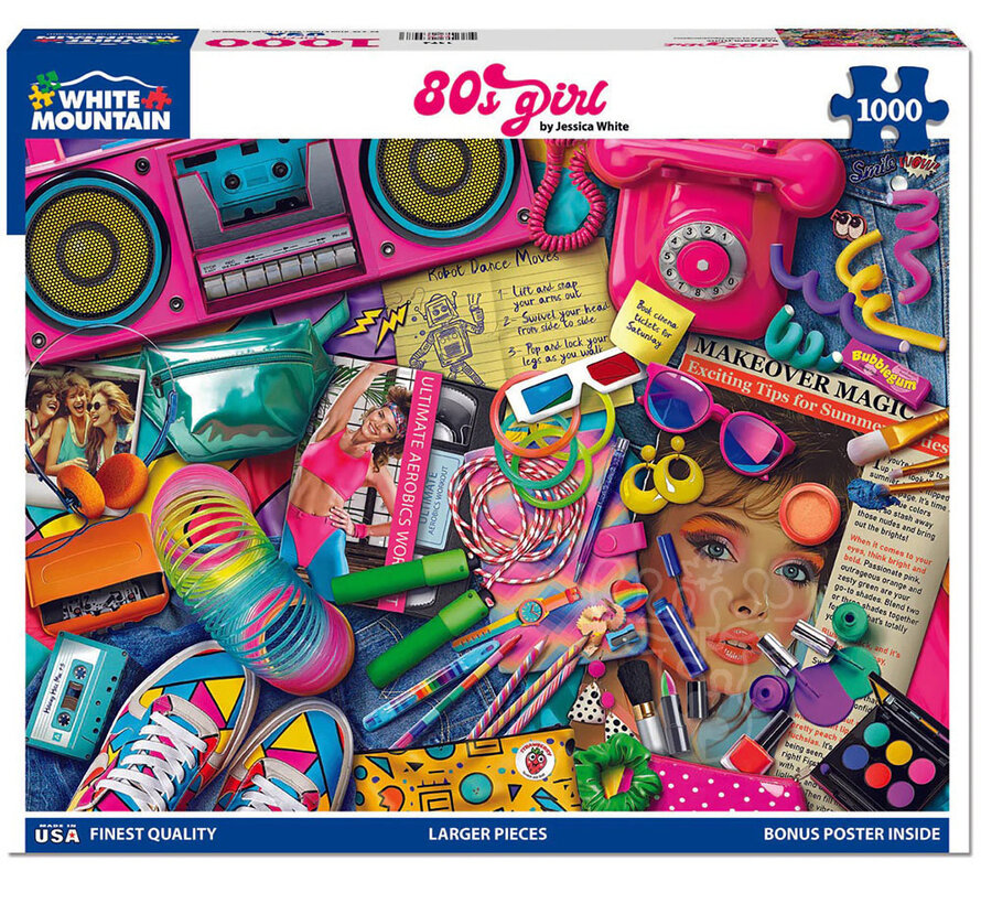 White Mountain 80s Girl Puzzle 1000pcs