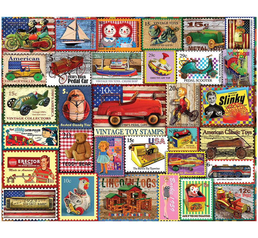 White Mountain Vintage Toy Stamps Puzzle 1000pcs