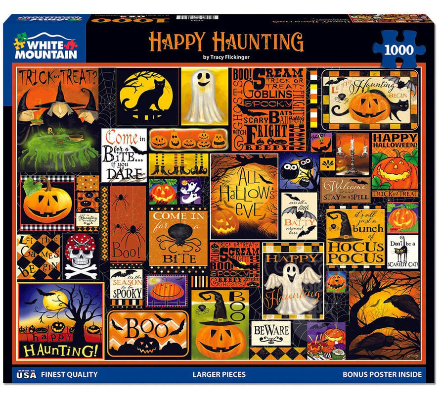 White Mountain Happy Haunting Puzzle 1000pcs