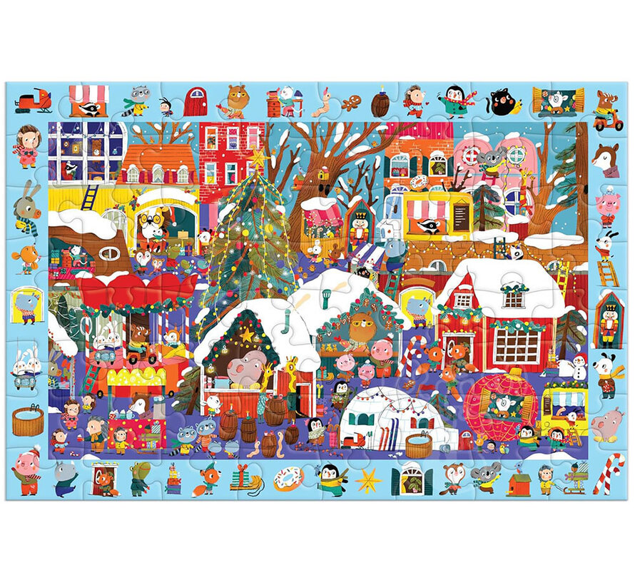 Mudpuppy Christmas Market Search & Find Puzzle 64pcs