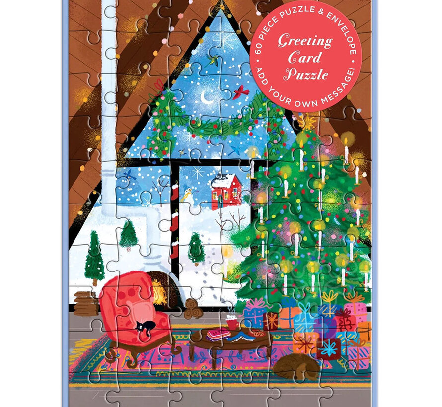 Galison Joy Laforme Cozy Cabin Greeting Card Puzzle 60pcs