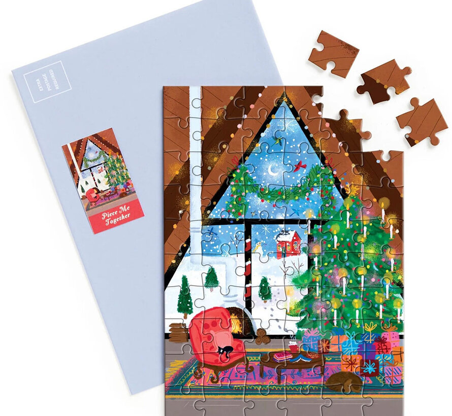 Galison Joy Laforme Cozy Cabin Greeting Card Puzzle 60pcs