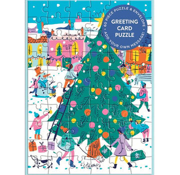 Galison Galison Merry & Bright Greeting Card Puzzle 60pcs