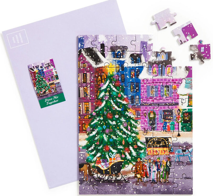 Galison Joy Laforme Christmas Square Greeting Card Puzzle 60pcs