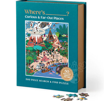 Galison Galison Where's ________? Curious and Far Out Places Search and Find book Box Puzzle 500pcs