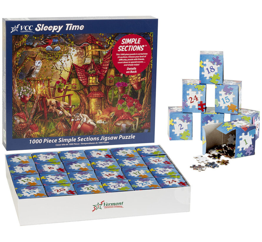 Vermont Christmas Co. Sleepy Time Simple Sections™ Puzzle 1000pcs