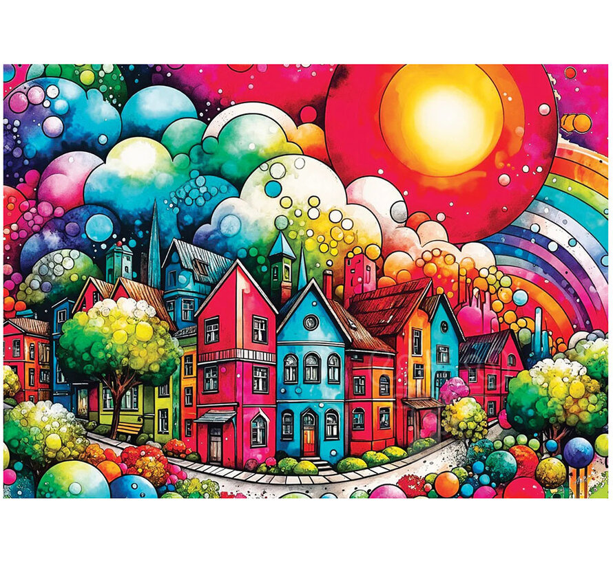 JaCaRou Chromatic Lane / Avenue colorée Puzzle 1000pcs