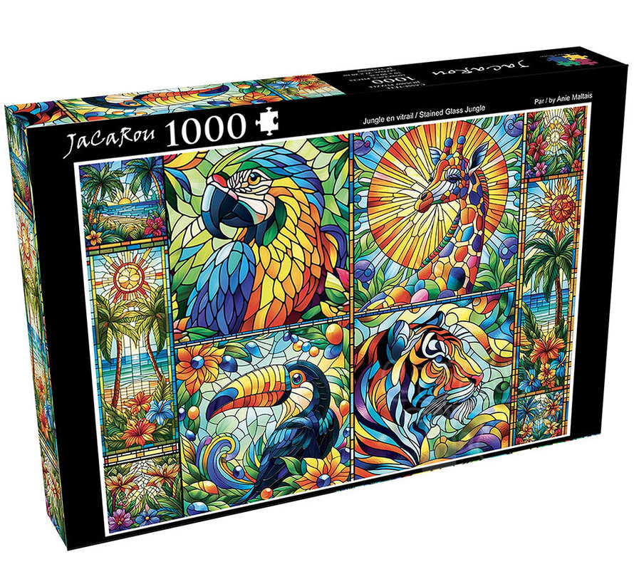 JaCaRou Stained Glass Jungle / Jungle en vitrail Puzzle 1000pcs