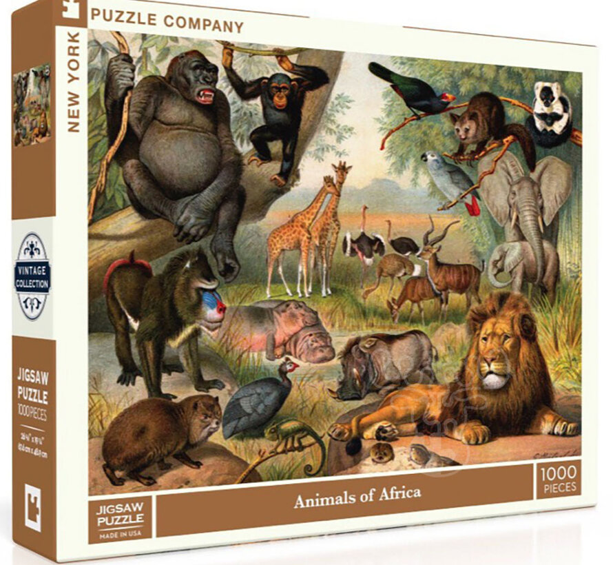 New York Puzzle Co. Vintage Collection: Animals of Africa Puzzle 1000pcs