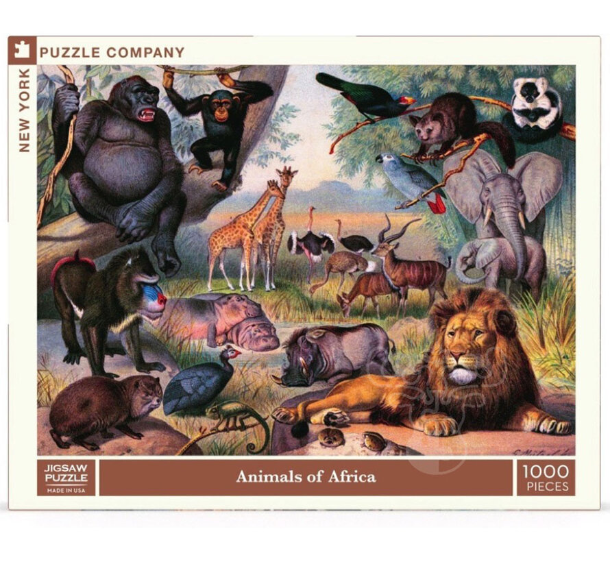 New York Puzzle Co. Vintage Collection: Animals of Africa Puzzle 1000pcs