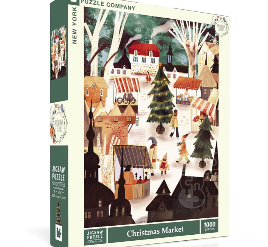 New York Puzzle Co. Adelina Lirius: Christmas Market 1000pcs