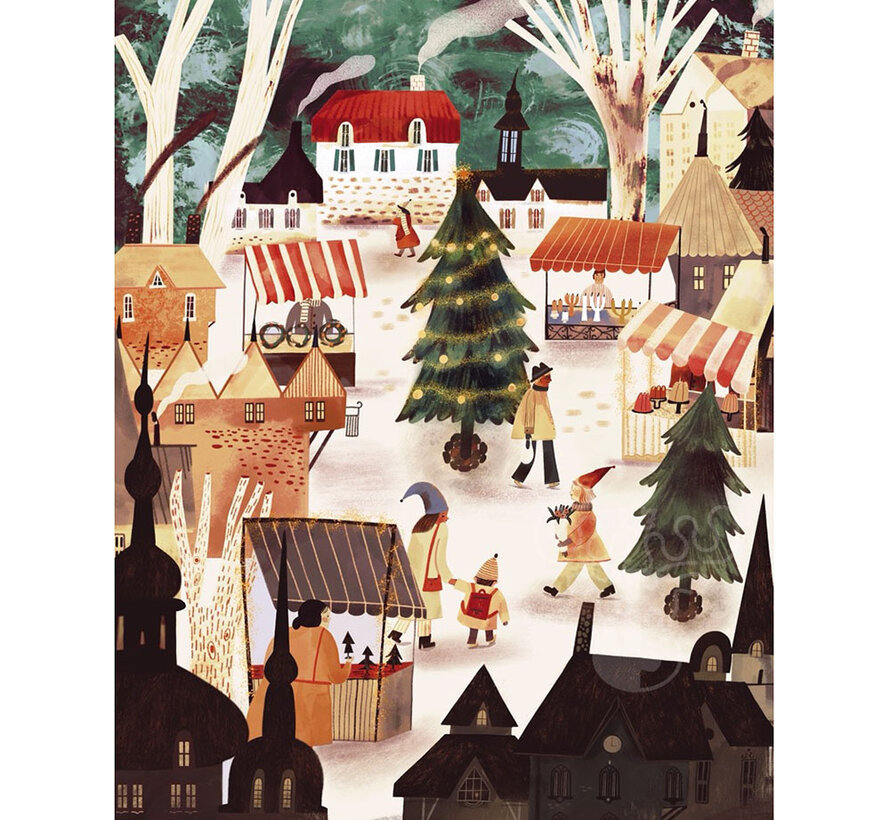 New York Puzzle Co. Adelina Lirius: Christmas Market 1000pcs