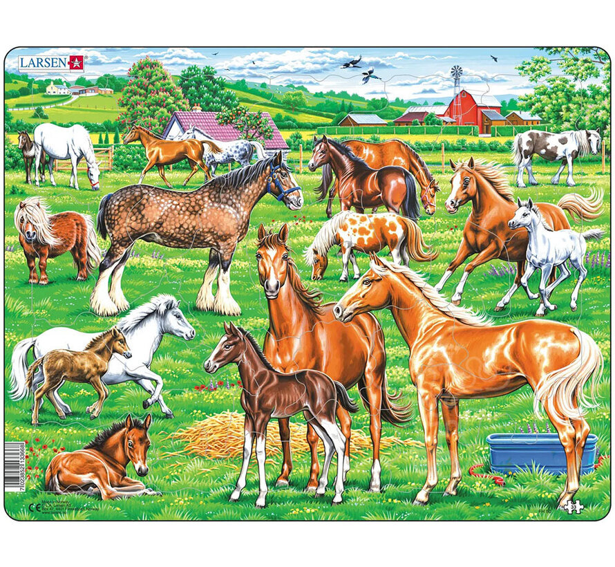 Larsen Farm Horses Tray Puzzle 35pcs