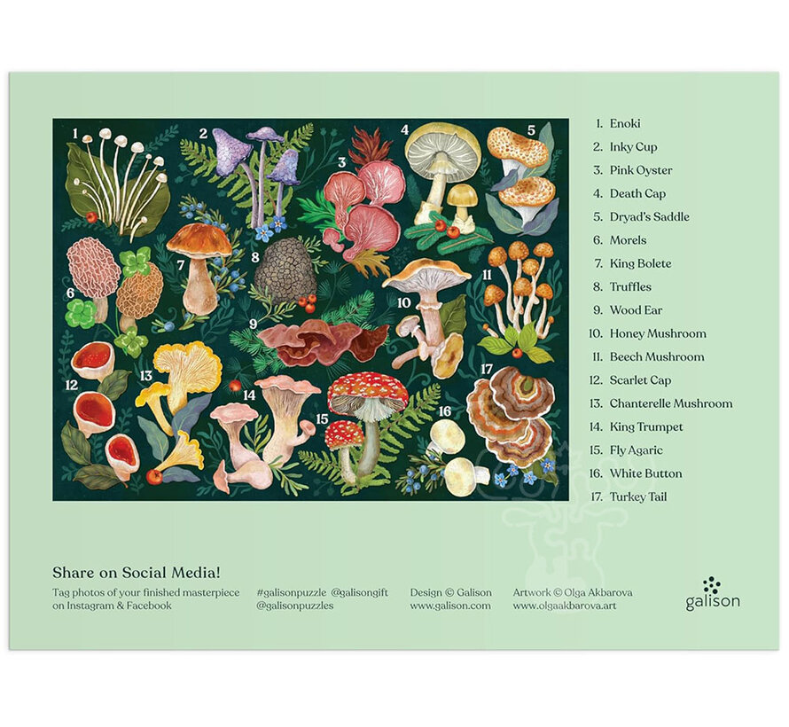 Galison World of Mushrooms Puzzle 1000pcs