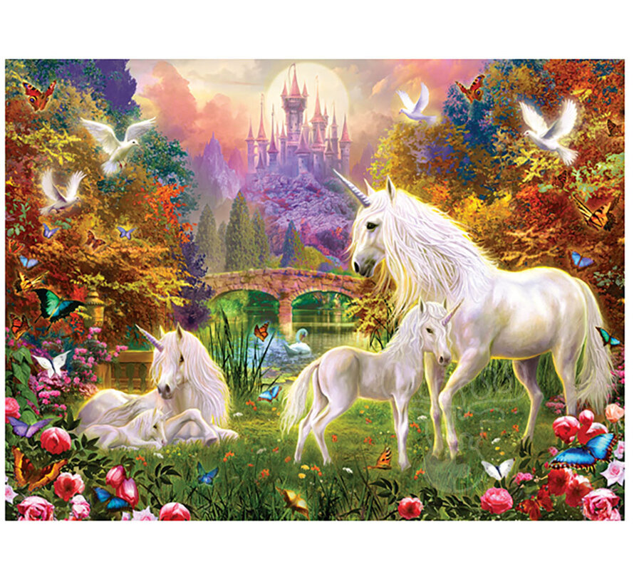FINAL SALE SunsOut Castle Unicorns Puzzle 1000pcs