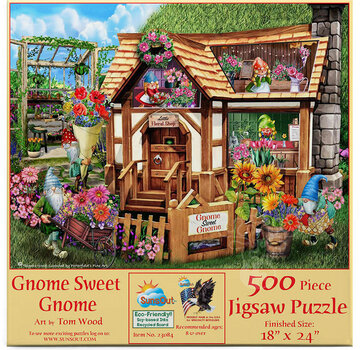SunsOut FINAL SALE SunsOut Gnome Sweet Gnome Puzzle 500pcs