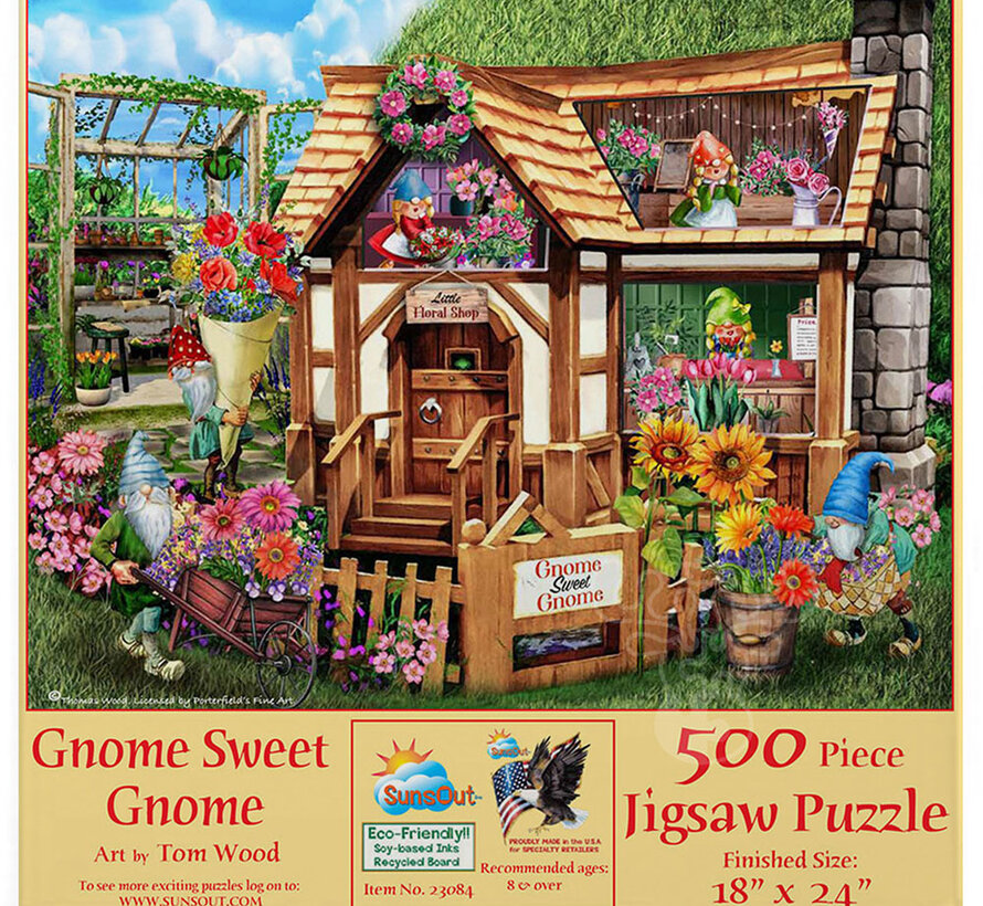 SunsOut Gnome Sweet Gnome Puzzle 500pcs