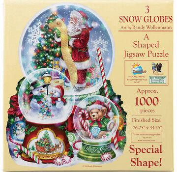 SunsOut SunsOut 3 Snow Globes Shaped Puzzle 1000pcs