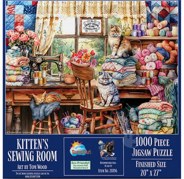 SunsOut SunsOut Kittens Sewing Room Puzzle 1000pcs