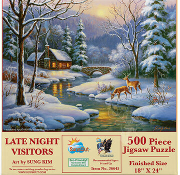 SunsOut FINAL SALE SunsOut Late Night Visitors Puzzle 500pcs
