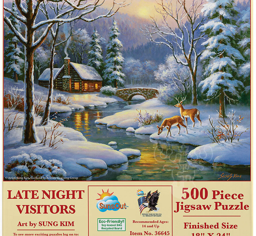 FINAL SALE SunsOut Late Night Visitors Puzzle 500pcs