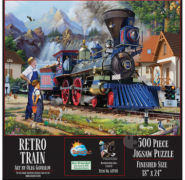 SunsOut FINAL SALE SunsOut Retro Train Puzzle 500pcs