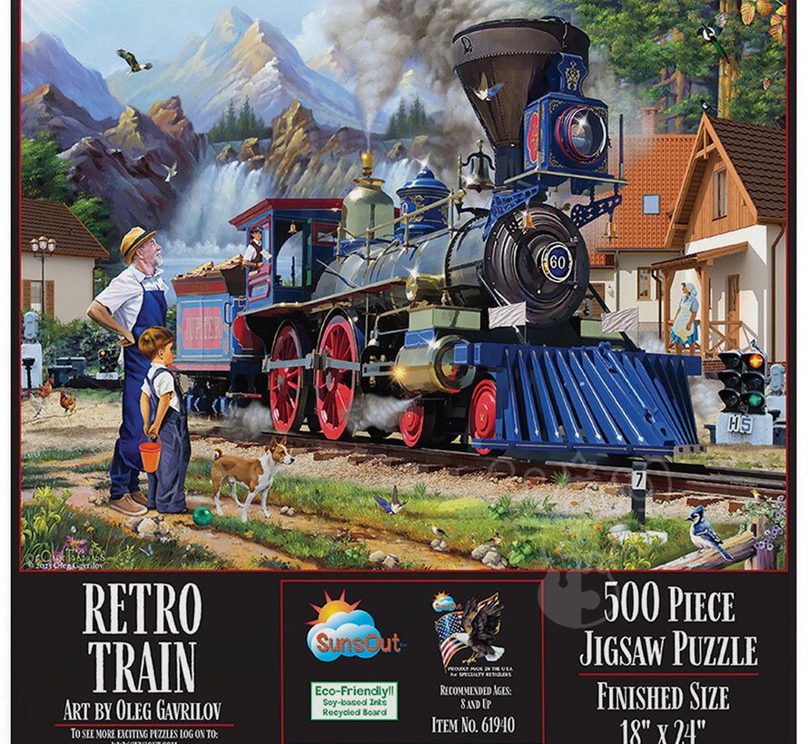 FINAL SALE SunsOut Retro Train Puzzle 500pcs